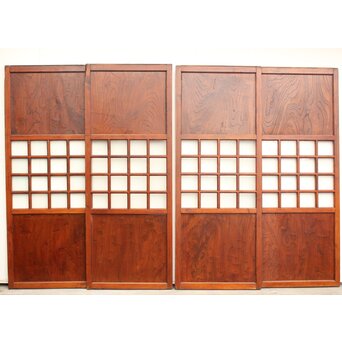 欅鏡板16分割硝子戸 4枚1組　GD1148Y 背面　B面