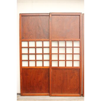 欅鏡板16分割硝子戸 4枚1組　GD1148Y 