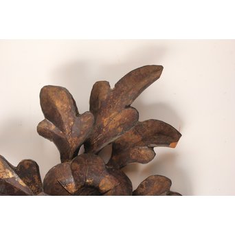 李朝金彩寺院木彫 破片B   X021 