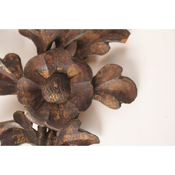 李朝金彩寺院木彫 破片B   X021 