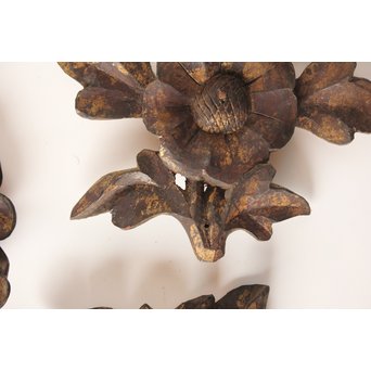 李朝金彩寺院木彫 破片B   X021 