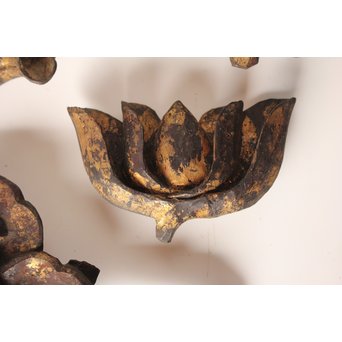 李朝金彩寺院木彫 破片B   X021 