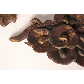 李朝金彩寺院木彫 破片B   X021 