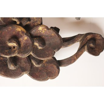 李朝金彩寺院木彫 破片B   X021 