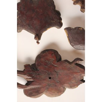 李朝金彩寺院木彫 破片B   X021 