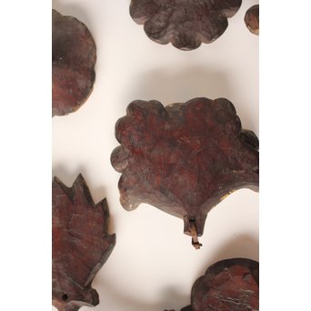 李朝金彩寺院木彫 破片B   X021 