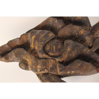 李朝金彩寺院木彫 破片B   X021 