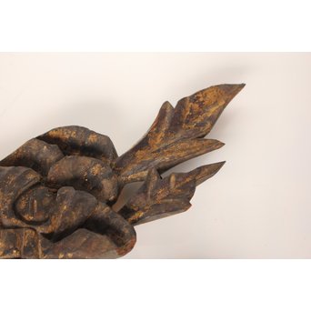 李朝金彩寺院木彫 破片B   X021 