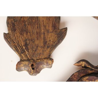 李朝金彩寺院木彫 破片B   X021 