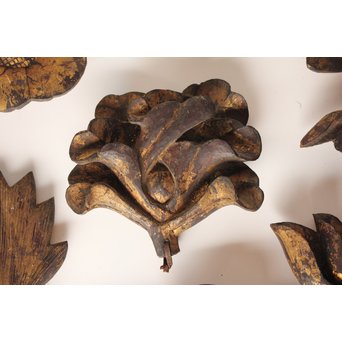 李朝金彩寺院木彫 破片B   X021 