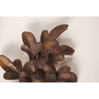 李朝金彩寺院木彫 破片B   X021 