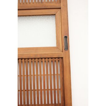 腰板欅 障子枠付 白木格子戸 4枚1組　L918 