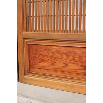 腰板欅 障子枠付 白木格子戸 4枚1組　L918 