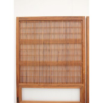 腰板欅 障子枠付 白木格子戸 4枚1組　L918 