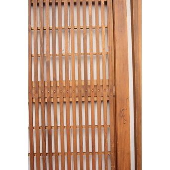 腰板欅 障子枠付 白木格子戸 4枚1組　L918 