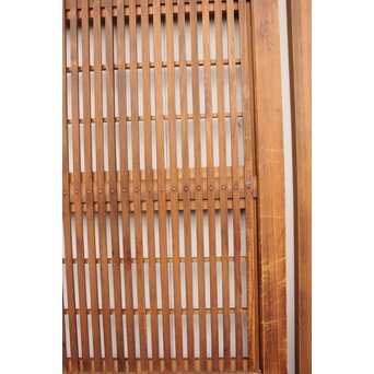 腰板欅 障子枠付 白木格子戸 4枚1組　L918 