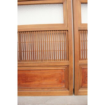 腰板欅 障子枠付 白木格子戸 4枚1組　L918 