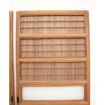 腰板欅 障子枠付 白木格子戸 4枚1組　L918 