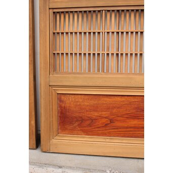 腰板欅 障子枠付 白木格子戸 4枚1組　L918 