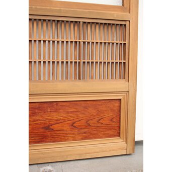 腰板欅 障子枠付 白木格子戸 4枚1組　L918 