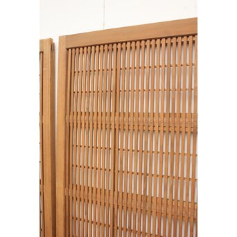 腰板欅 障子枠付 白木格子戸 4枚1組　L918 