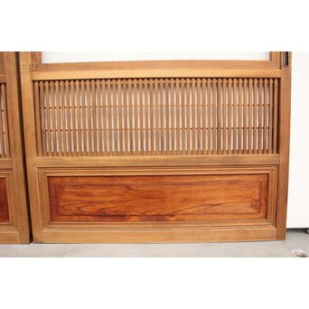 腰板欅 障子枠付 白木格子戸 4枚1組　L918 