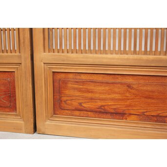 腰板欅 障子枠付 白木格子戸 4枚1組　L918 