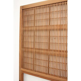 腰板欅 障子枠付 白木格子戸 4枚1組　L918 