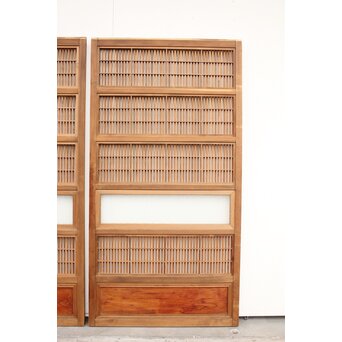 腰板欅 障子枠付 白木格子戸 4枚1組　L918 