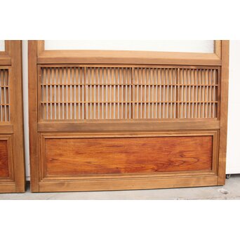 腰板欅 障子枠付 白木格子戸 4枚1組　L918 