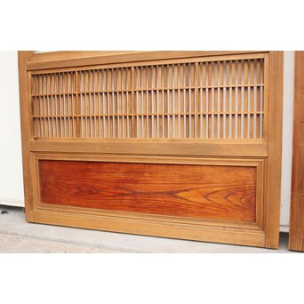 腰板欅 障子枠付 白木格子戸 4枚1組　L918 