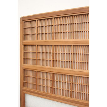 腰板欅 障子枠付 白木格子戸 4枚1組　L918 