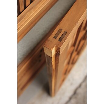 腰板欅 障子枠付 白木格子戸 4枚1組　L918 