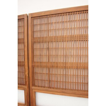 腰板欅 障子枠付 白木格子戸 4枚1組　L918 