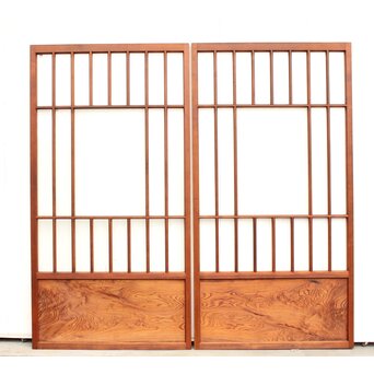 障子戸風デザインのガラス戸 4枚1組　GD1158 CD　表