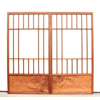 障子戸風デザインのガラス戸 4枚1組　GD1158 AB　表