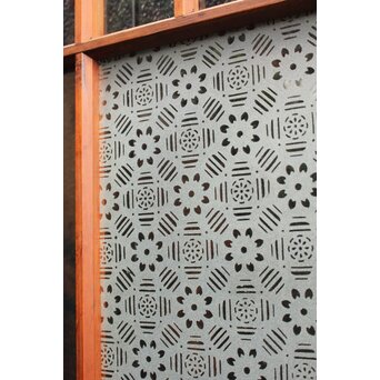 障子戸風デザインのガラス戸 4枚1組　GD1158 レトロな模様