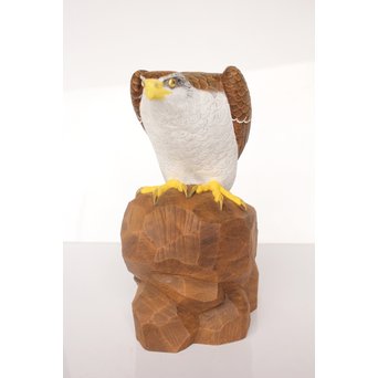 宮本理三郎 木彫彩色【鷹】 X032 