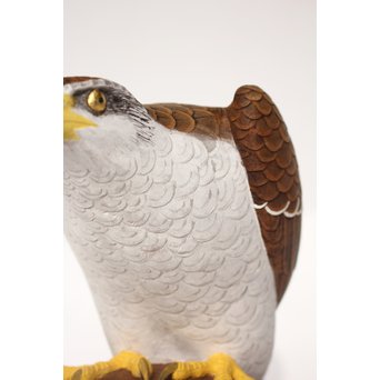 宮本理三郎 木彫彩色【鷹】 X032 