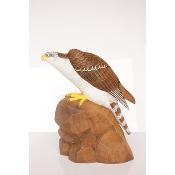 宮本理三郎 木彫彩色【鷹】 X032 