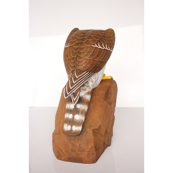 宮本理三郎 木彫彩色【鷹】 X032 