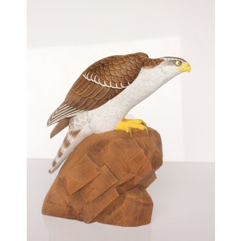 宮本理三郎 木彫彩色【鷹】 X032 
