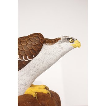 宮本理三郎 木彫彩色【鷹】 X032 