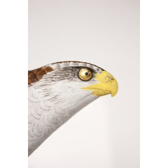 宮本理三郎 木彫彩色【鷹】 X032 