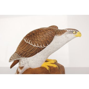 宮本理三郎 木彫彩色【鷹】 X032 