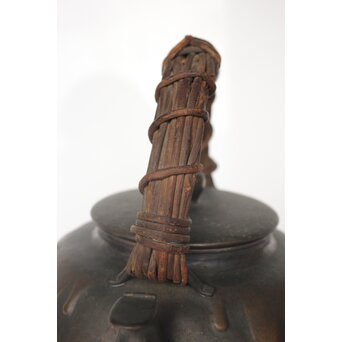 玉川堂 鎚起銅製 甕垂文湯沸/銅瓶 アケビ蔓弦　M042 