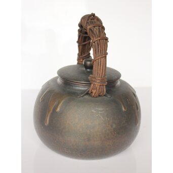 玉川堂 鎚起銅製 甕垂文湯沸/銅瓶 アケビ蔓弦　M042 