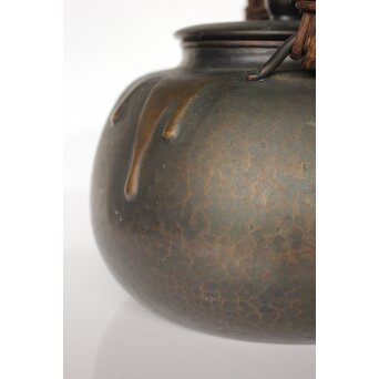 玉川堂 鎚起銅製 甕垂文湯沸/銅瓶 アケビ蔓弦　M042 