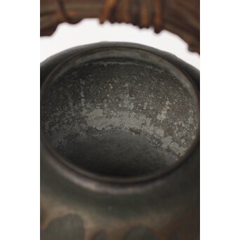 玉川堂 鎚起銅製 甕垂文湯沸/銅瓶 アケビ蔓弦　M042 