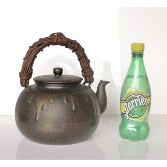 玉川堂 鎚起銅製 甕垂文湯沸/銅瓶 アケビ蔓弦　M042 